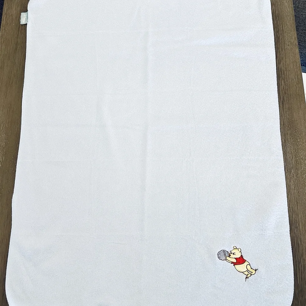 Disney Winnie The Pooh Blue Baby Blanket 30” x 40” Lovey Honeypot EUC Soft Clean